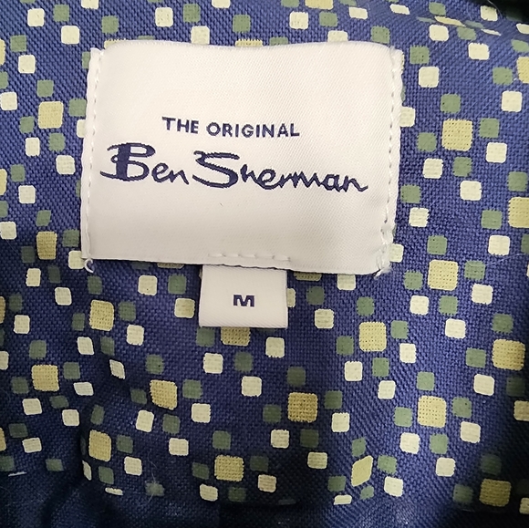 NWT Ben Sherman blue and green short sleeve button down size Medium - Picture 3 of 4